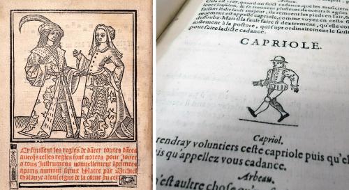 L’art et instruction de bien dancer, published Paris, c1495 | Orchesographie. Jehan Tabourot, published 1597.